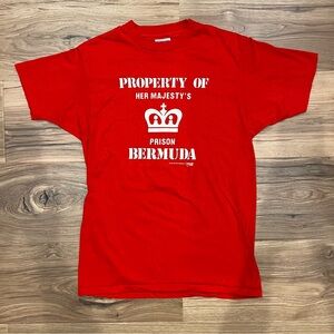 Vintage Bermuda Her Majesty’s Prison T Shirt Medium Red